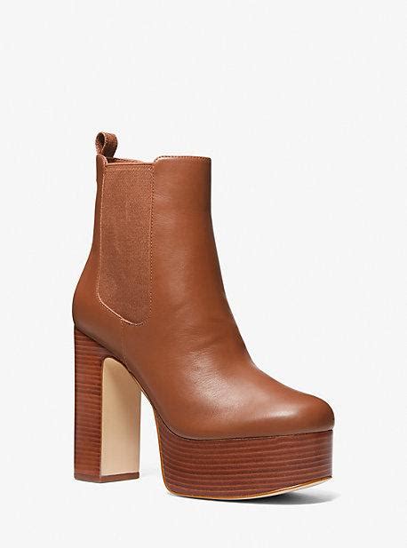 michael kors natasha leather platform boot|MICHAEL Michael Kors Brown Natasha Leather Platform Boot.